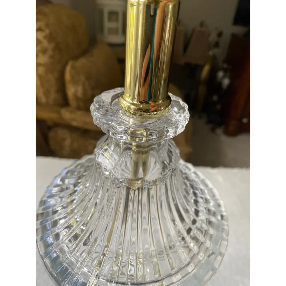 vintage cut-glass or crystal table lamp Hollywood Regency or Neoclassical styles